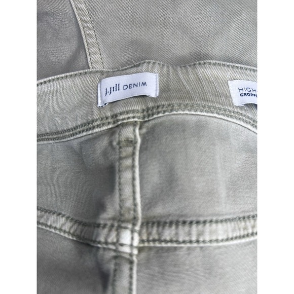 J Jill Denim High Rise Straight Leg Cropped Cuffed Jeans Women Sz 18P Green Gray - Picture 7 of 9